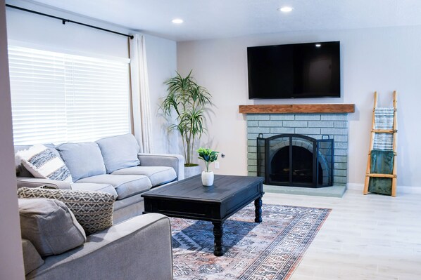 Cozy Living room with a 65" Smart TV