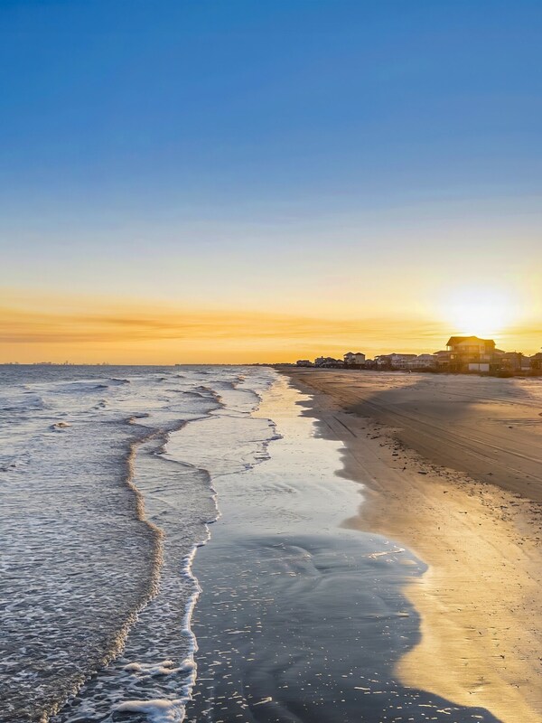 Beautiful beach view at sunset.