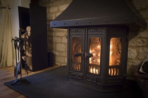 Inglenook fireplace in the living room for the colder months