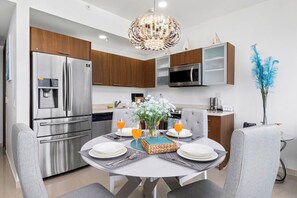 Dining and kitchen area