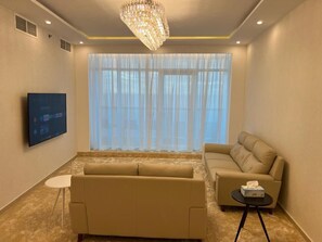 Living Room with beach / sea view