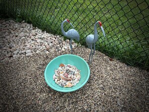 The pebbles inspired granddaughter Shelby's Beach, with cranes & bowl of shells.