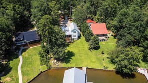 Aerial Lakeside View Of Scenic Hideaway