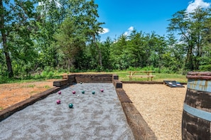 All fun and games with bocce ball.