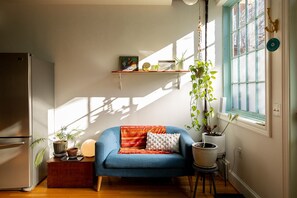 Sit in our book nook and catch the fading sun
