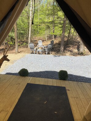 Enjoy a campfire  just outside of your tent.