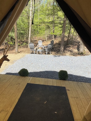 Enjoy a campfire just outside of your tent.
