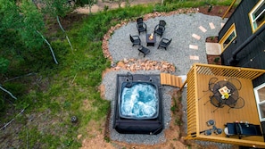 The hot tub tub is open year round and invites you to soak in serenity while stargazing under the clear night sky.