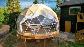 Kids and adults love the Geodesic dome movie theater, yoga studio and fun room that feels like a fun fort but way more comfortable and glamorous.