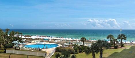 Beautiful gulf and pool views from your balcony