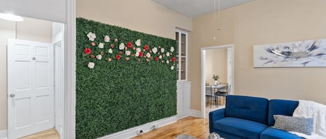 Lounge in style or snap your best selfie against our stunning selfie floral wall.
