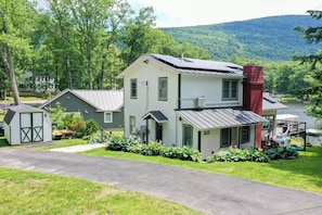 Front of house with circular driveway