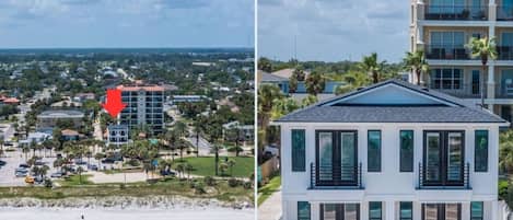 Steps from the beach, this brand-new duplex offers modern coastal living with fresh design and stunning views. Perfect for your next getaway!