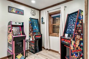 Arcades are located on the lower level.