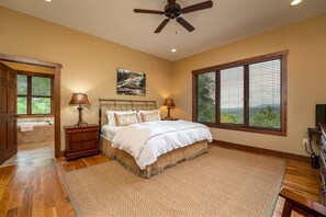 Primary Bedroom with King-Sized Bed and Mountain Views