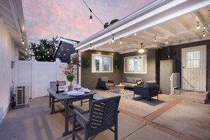 Dine under string light of stars in our magical private backyard.