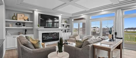 Living Room - Smart TV, Views, Fireplace, and Comfortable Seating