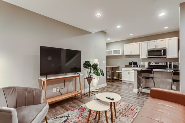 Living Room with TV and Futon