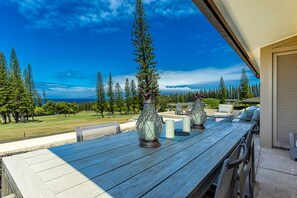 Enjoy a meal on the lanai