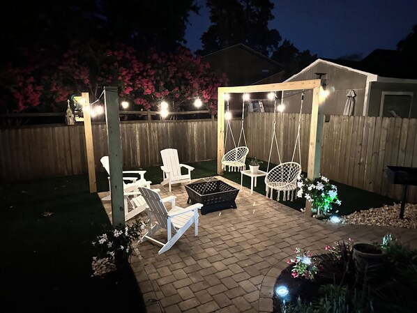 Backyard seating area