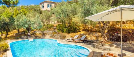 Beautiful villa with private pool, terrace, and garden with sea views