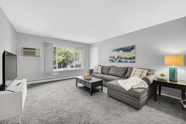 Large Sectional Couch with 50" SmartTV and gorgeous views