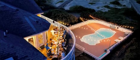 Aerial view of Wedding dinner at Fitzgerald by Luxstayusa