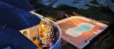 Aerial view of Wedding dinner at Fitzgerald by Luxstayusa
