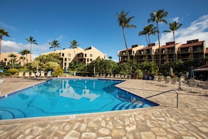 Refresh and have a dip in the large swimming pool!