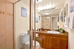 Refresh in this full bathroom with a walk-in shower!