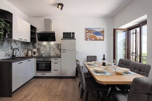 Kitchen and dining area