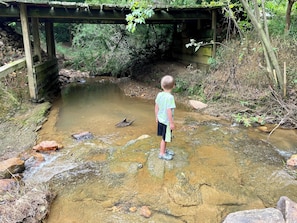 Sammys Lodge sits on White Booger Branch Creek.