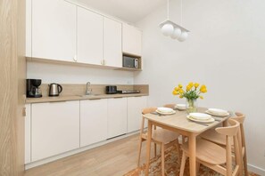 Living room with dining area.