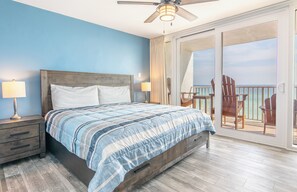 King size bed in the bedroom.