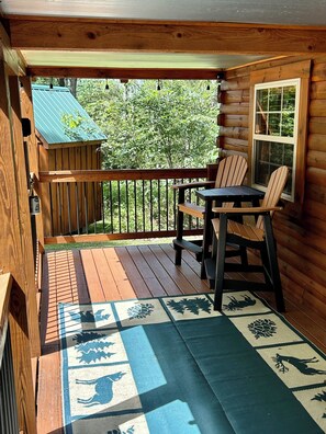 Front deck. A pleasant place to enjoy your morning coffee.
