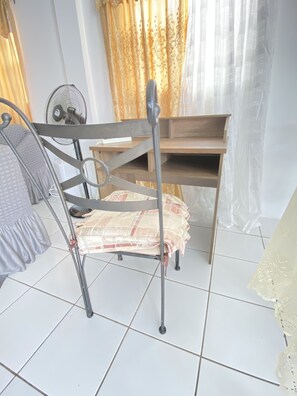 Desk is provided to allow guests a workspace