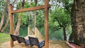 The Swing and stairs leading to the dock.