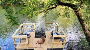 The private DOCK...just chill with your fave POOCH (es). Life Jackets required.