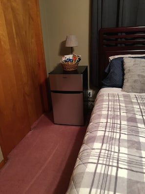 Mini fridge in room