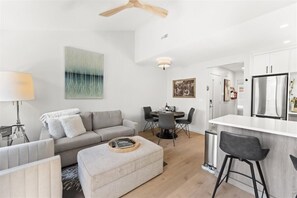 Plenty of room to relax in the living, at the dining table or the breakfast bar.