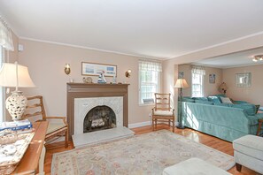Fire place in the living room.