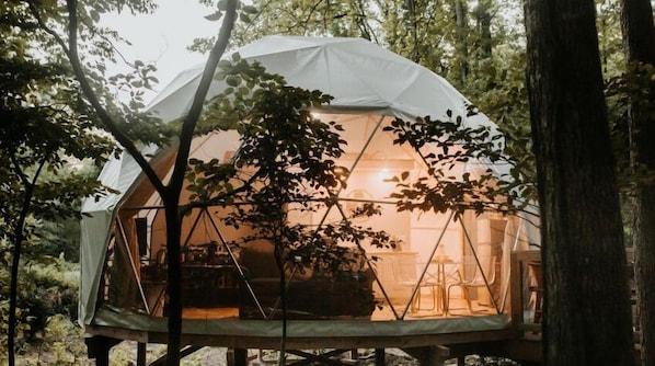 Unique Glamping Stay!  Dome is equipped with modern conveniences!