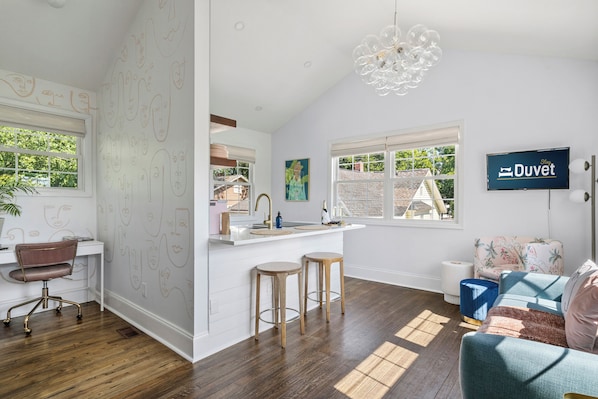 Open Concept Living/Kitchen with Island Seating