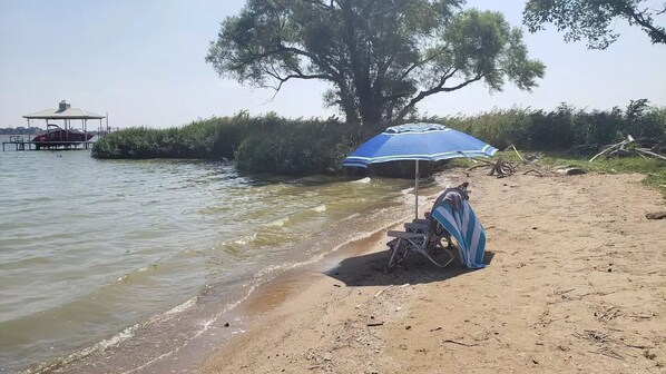 Haul your gear down to the lake with wagon provided.