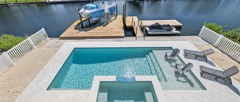 Luxury Pool and Hot Tub overlooking water!