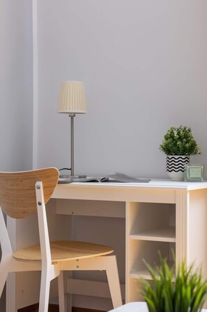 Desk with chair, ideal for remote working.