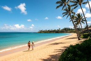 Stroll Napili Bay at sunrise, where warm sand, calm waves, and coastal charm create perfect serenity NAB-107