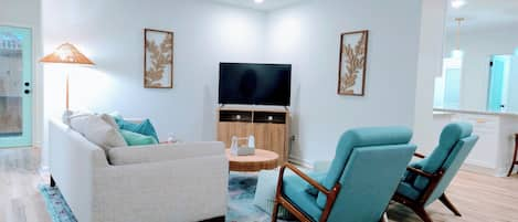 Living area with smart TV