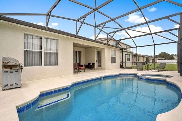 Enjoy your own private pool with ample space for lounging in the Florida sun.