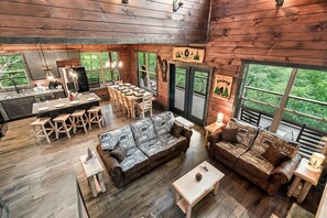 The living room and dining area provides ample room for gathering.